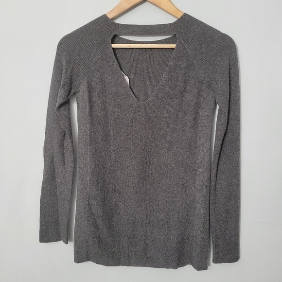 Athleta Gray Cashmere Blend Back Cutout Sweater - Picture 5 of 9